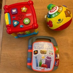 3 Vtech Baby Toys music and lights learning  Book & activity cube,